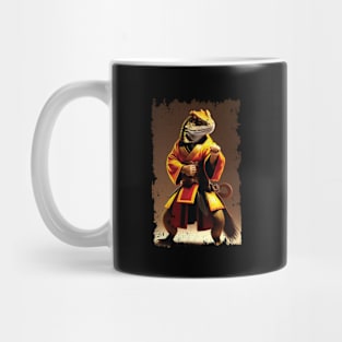 Bearded dragons doing Karate Funny lizard Mug